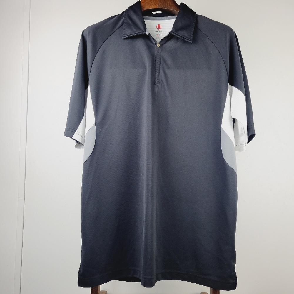 Sunice Mens Large Golf Polo Shirt Black White Grey